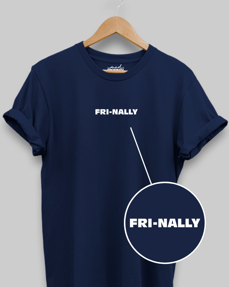 Fri-Nally Minimal Unisex T-shirt Navy Blue