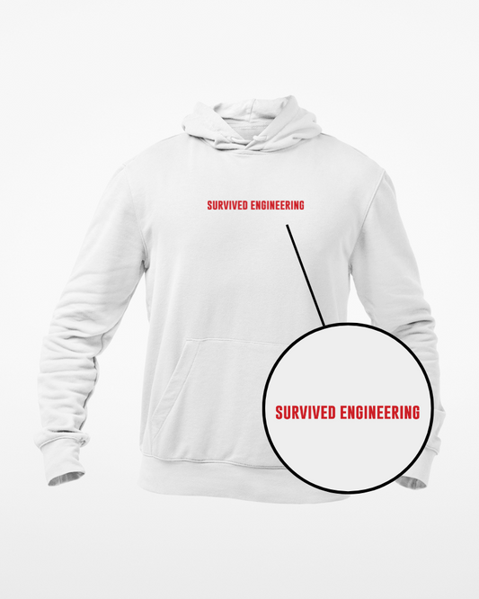 Survived Engineering Minimal Unisex Hoodie White