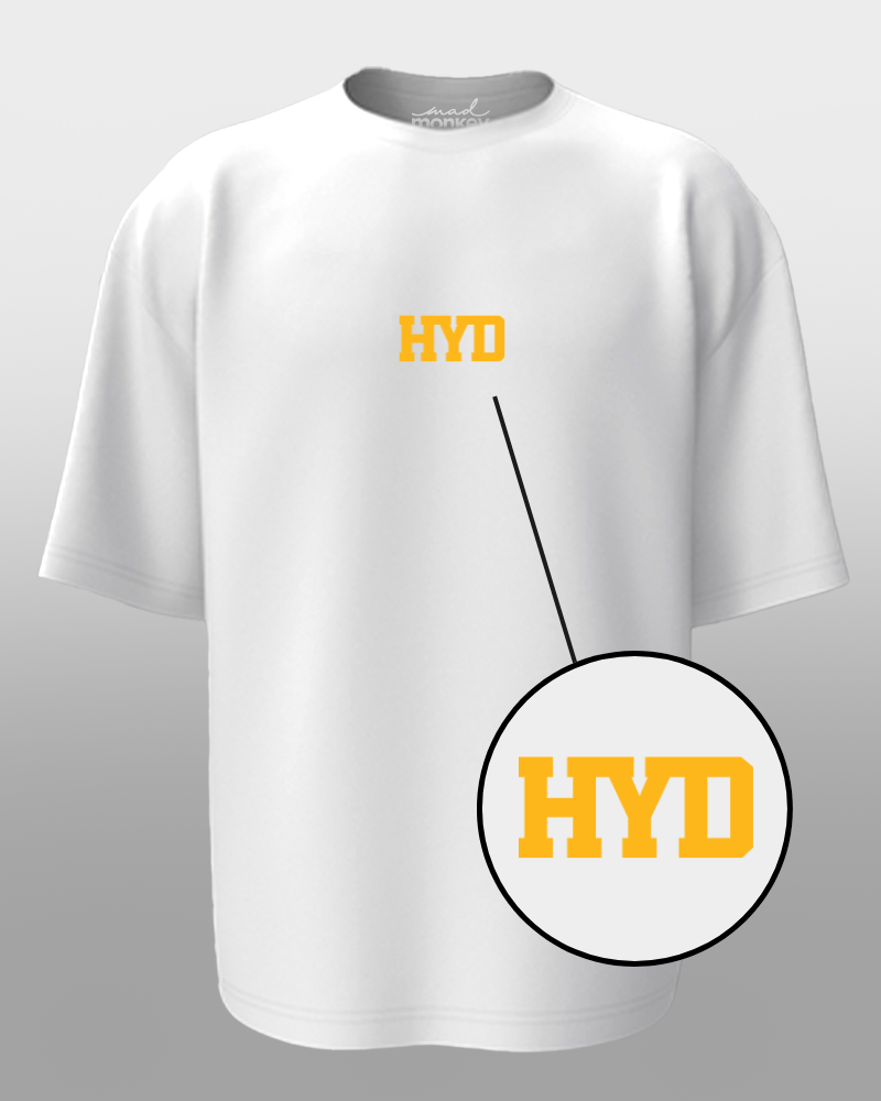 Oversized Telugu Minimals : HYD White Unisex T-shirt