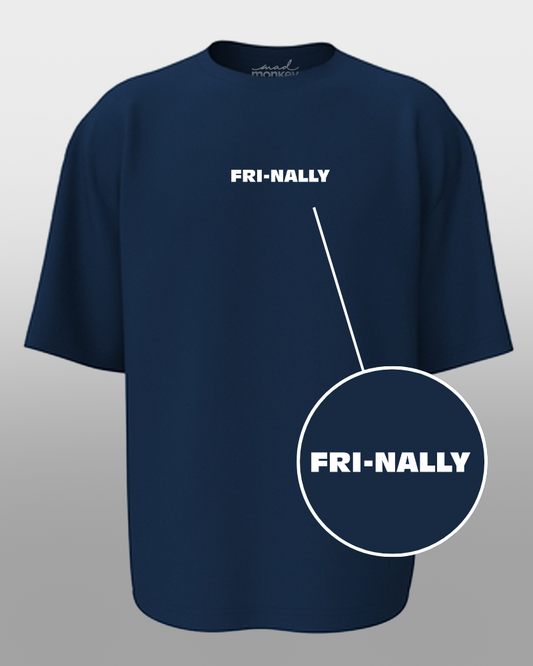 Oversized Drip Minimals : Fri-Nally Navy Blue Unisex T-shirt