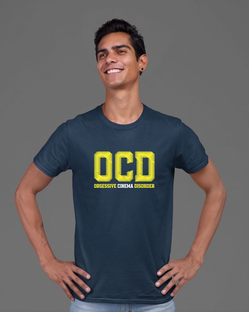 OCD- అబ్సెసివ్ సినిమా డిజార్డర్ యునిసెక్స్ టీ-షర్ట్ నేవీ బ్లూ