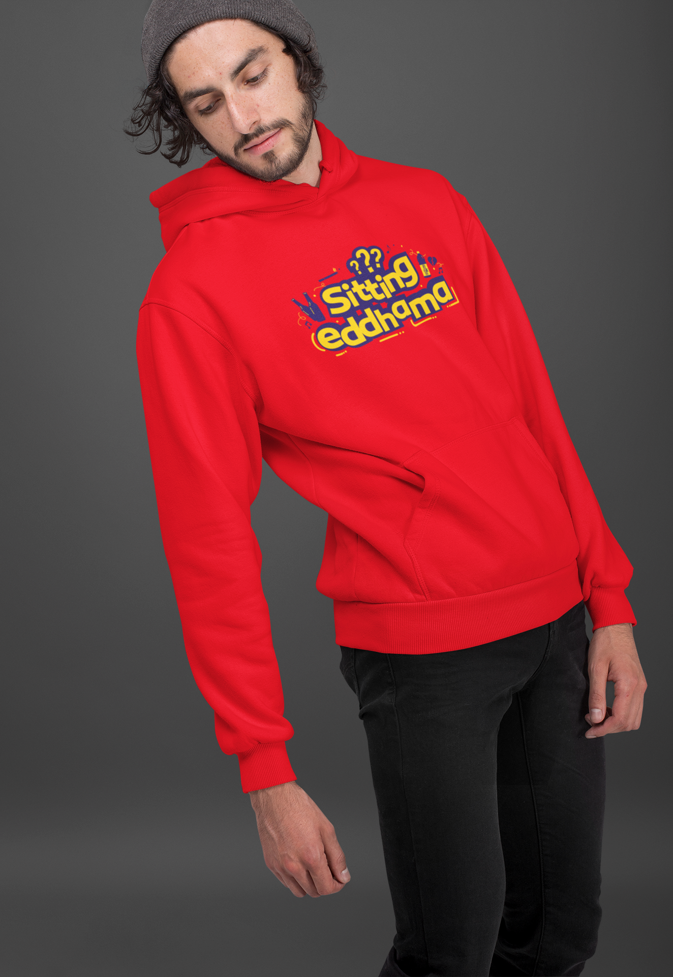Sitting Eddama Unisex Hoodie - ateedude